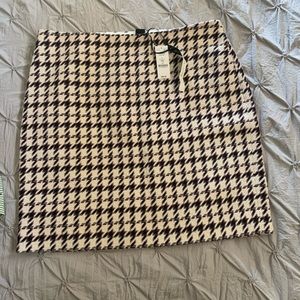 NWT WHBM Plaid Boot Skirt Rose Mist Sz 12